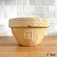 Side view showing exterior pattern and glaze