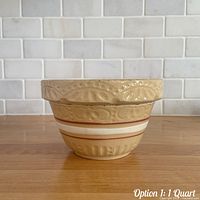 Side view showing exterior pattern, color bands and overall condition