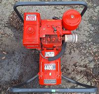 Top view showing generator layout, output rating 4400 label