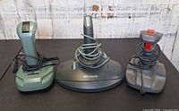 Three joysticks side by side