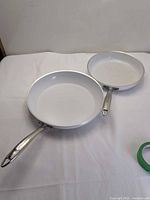 Top view of both Lagostina ceramic frying pans