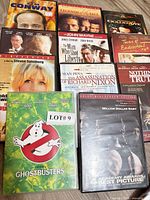 Front covers of 10 DVDs laid out