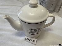 Full view of Tim Hortons ceramic teapot with lid