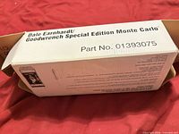 Closed box showing labeling Dale Earnhardt/Goodwrench Special Edition Monte Carlo part no. 01393075