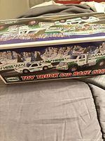 Original Hess box showing artwork of truck and race car