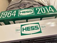 Exterior of anniversary box marked 1964-2014 Hess