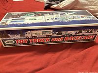 Pictorial box displaying Hess Toy Truck and Racecars graphics