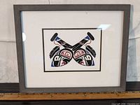 Front view of framed print under glass showing artwork, frame, and mat