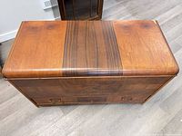 Top view showing two-tone veneer pattern