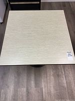Top view of square laminate tabletop