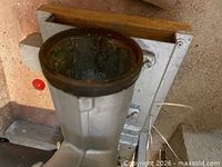 Top view of feed throat showing inner surface wear