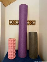 All three foam rollers standing upright for full view