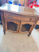 full view of cabinet front, doors closed