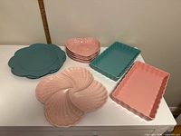 Group shot of all ceramic and plastic trays