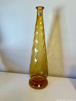 Full view of amber glass decanter