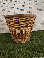 Side view of tapered wicker planter