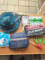 Full lot overview showing all camping items