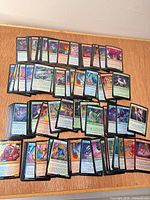 overview of spread of foil MTG cards