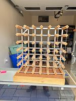 Front view of entire wine rack showing capacity and construction