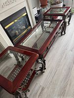 Full view of coffee table and side tables set