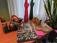 Group shot of all cat-themed items on table