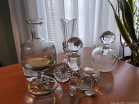 Group view of all crystal pieces on tabletop