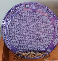Front of glazed recipe plate on easel