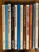 Spines of all ten National Geographic hardcover books