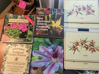 Overview of four books and four placemats laid out