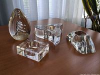 Group view of four crystal pieces