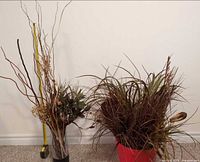Both arrangements with tape measure for height reference