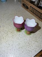 Front view of both egg cups