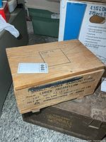 Front view showing stenciled ammunition markings