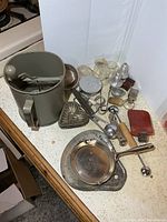 Group view of all vintage kitchen items on counter