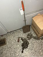 Overall view of the three cast iron kitchen tools