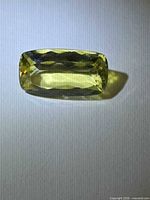 Top view of elongated cushion-cut lemon citrine