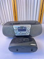 Sony CFD-V5 boombox front with Magnavox radio in foreground