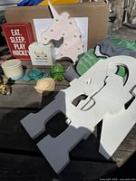 Group shot of all decor items on table