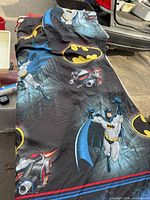 Entire Batman drape laid out showing full graphic design and size perspective