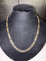 Necklace on display bust showing link style and color