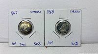 Both 1967 and 1968 dimes in cardboard 2×2 holders