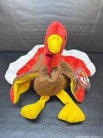 Front view of Ty Gobbles plush showing overall appearance and tag