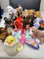 Group shot of 11 Ty Beanie Babies plush toys