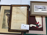 Overview of all framed items and textile placemat