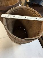 Top view of barrel showing interior, ruler indicates diameter