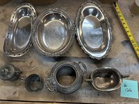 All seven pieces laid out for size and form reference