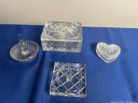 group shot of all four cut glass items