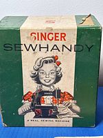 Front of original Singer Sewhandy box