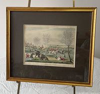 Front view of framed aquatint showing overall piece