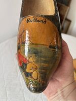 Top view showing painted scene, inscription, and overall condition